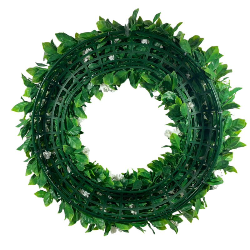 20" White Artificial Lilac Flower UV Wreath