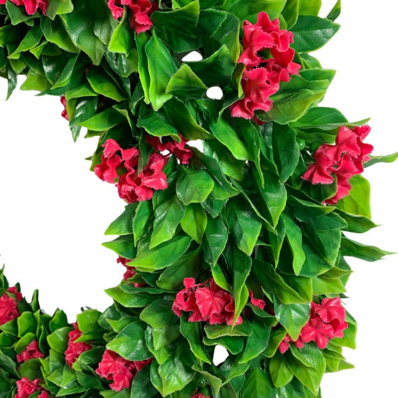 20" Red Artificial Lilac Flower UV Wreath