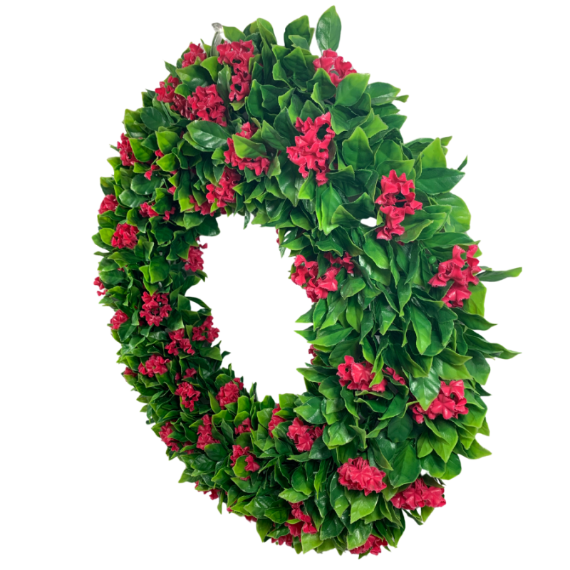 20" Red Artificial Lilac Flower UV Wreath