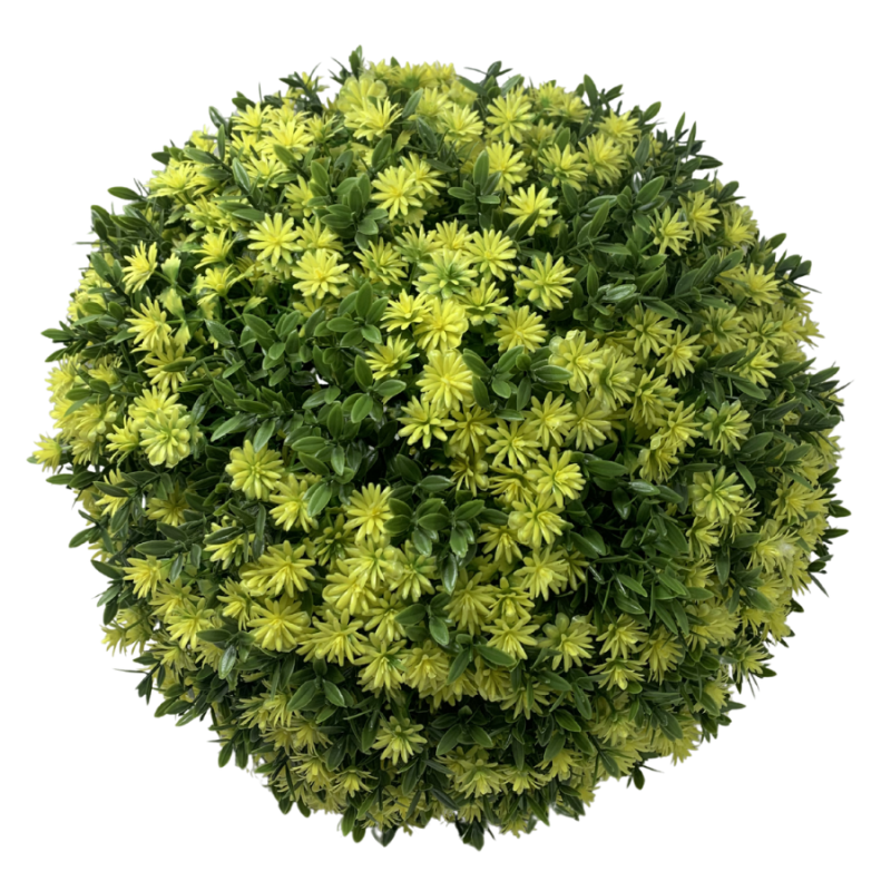 16" Yellow Dahlia Orb Topiary Ball