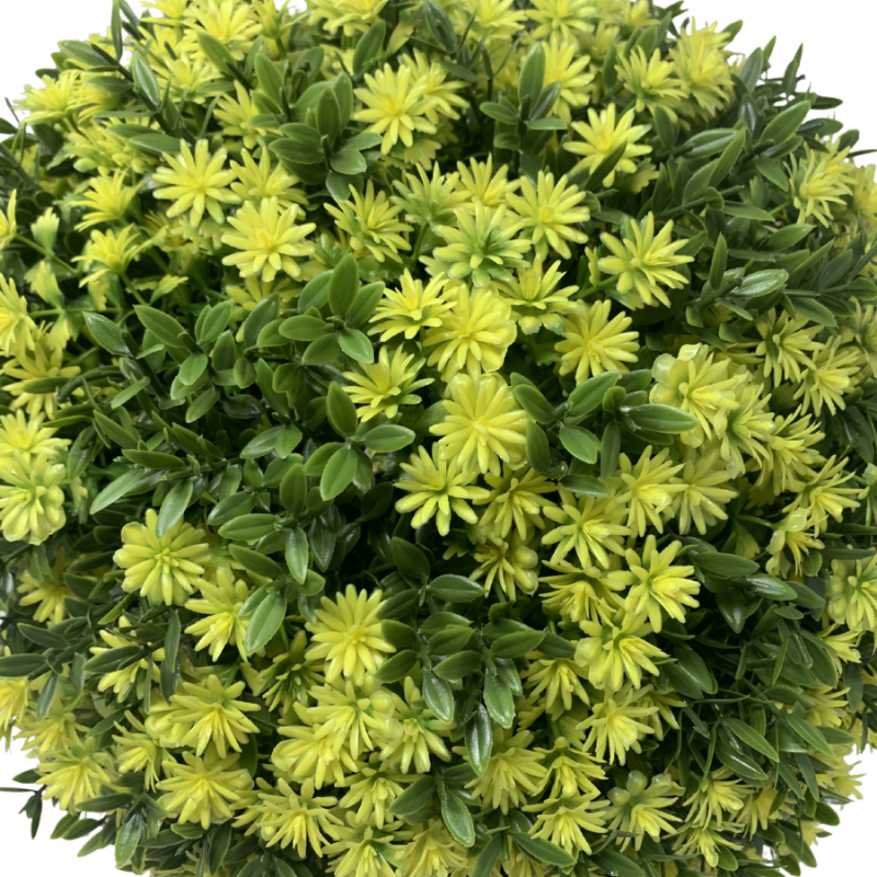 16" Yellow Dahlia Orb Topiary Ball
