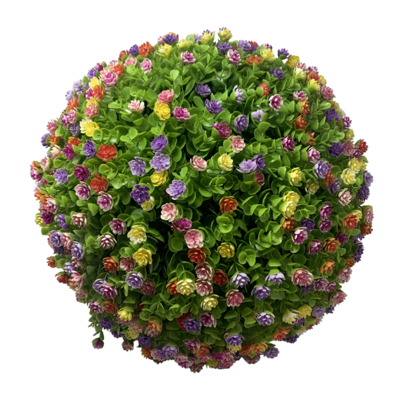 17.5" Eucalyptus Flower Mix Orb Topiary Ball