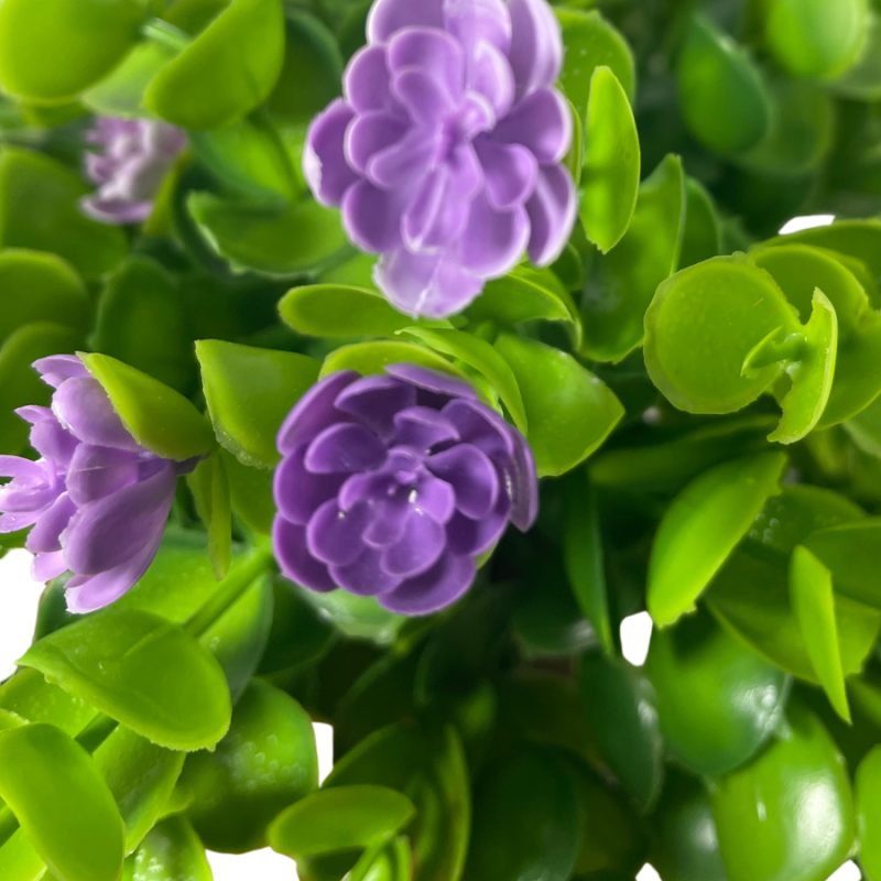 15" Eucalyptus & Flower Mixed Bush - Lavender