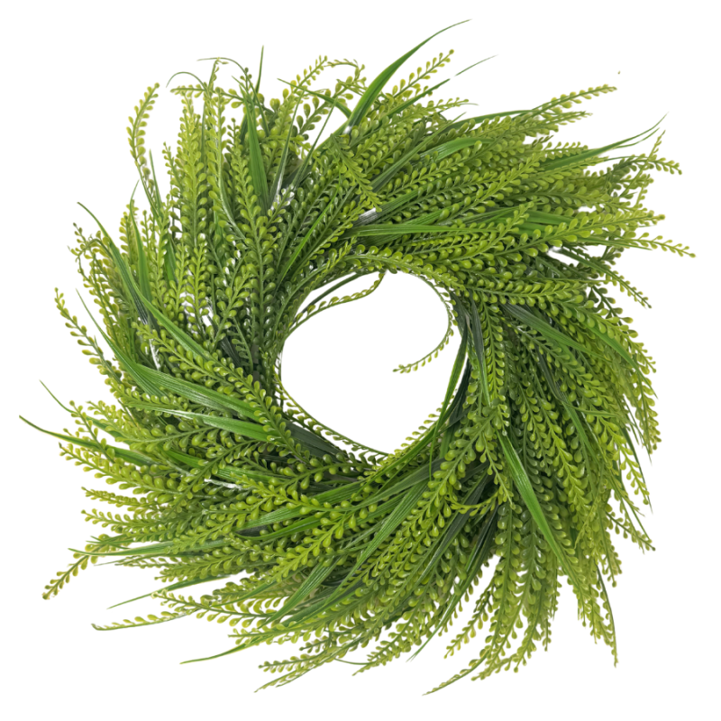 18" UV Protected Mixed Grass Wreath