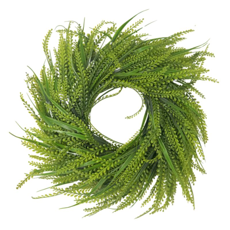 18" UV Protected Mixed Grass Wreath