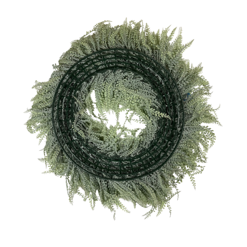28" Round UV Bead Grass Wreath- Frosted Green