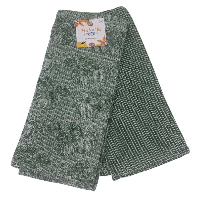 2pk Fall Jacquard Kitchen Towel Pumpkin Set - GR