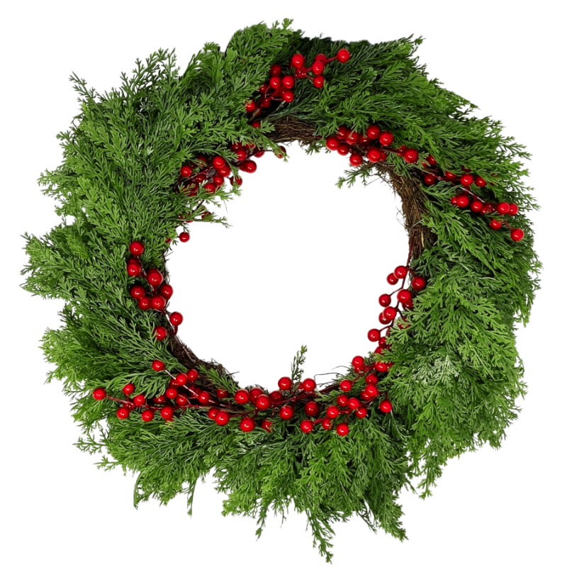 22" Floral Pine/Berry Wreath