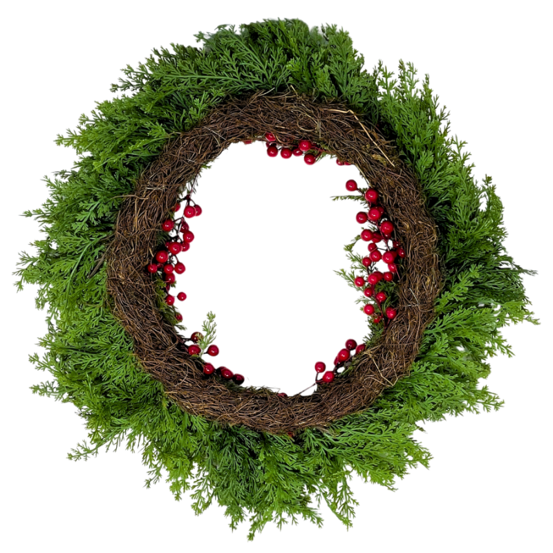 22" Floral Pine/Berry Wreath