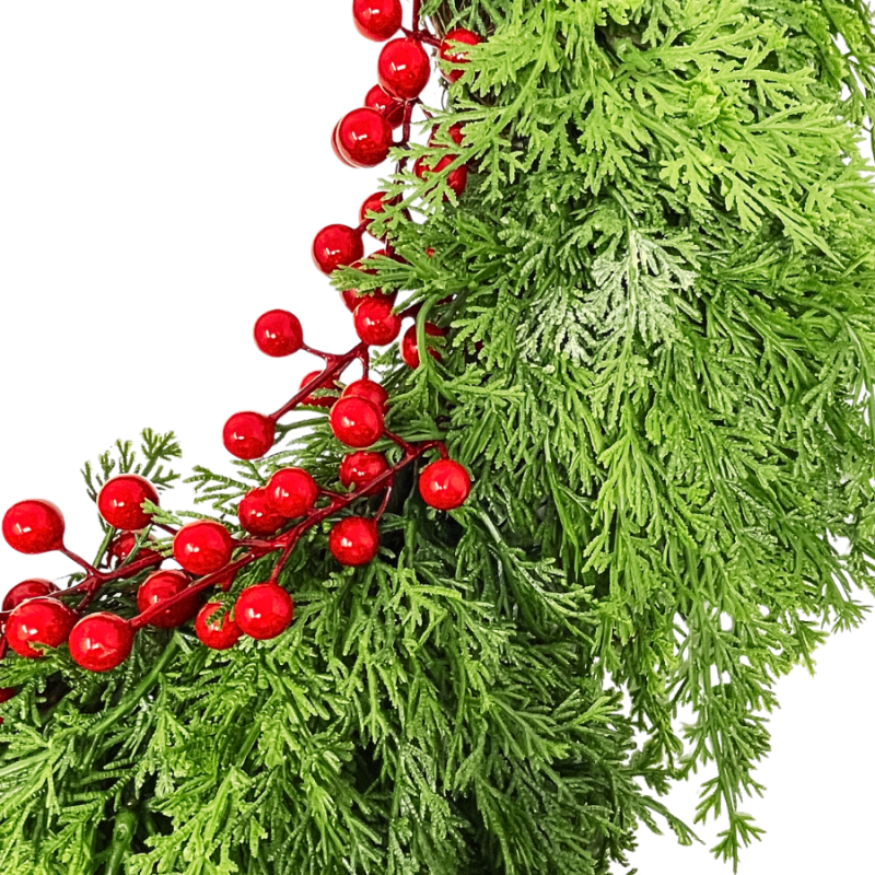 22" Floral Pine/Berry Wreath