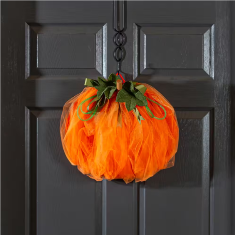 Fall Pumpkin Deco Mesh Door Decor
