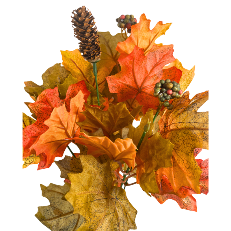 17" Autumn Leaves, Pinecone & Berries Bush