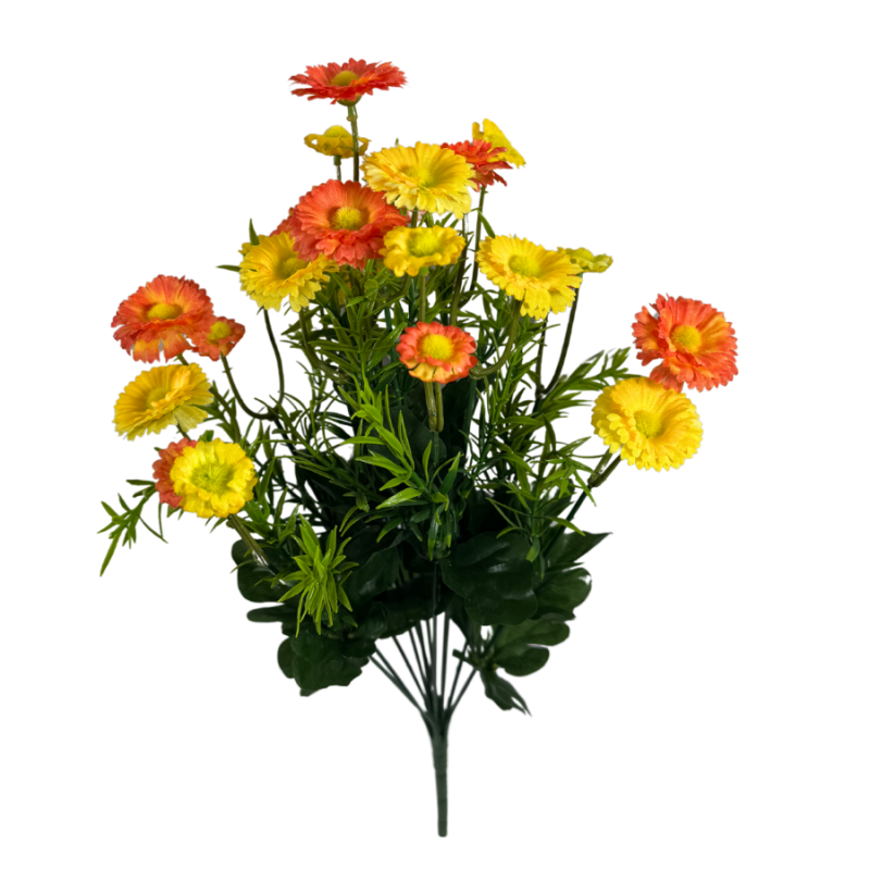 17.5" Mini Daisy Bush - Orange/Yellow