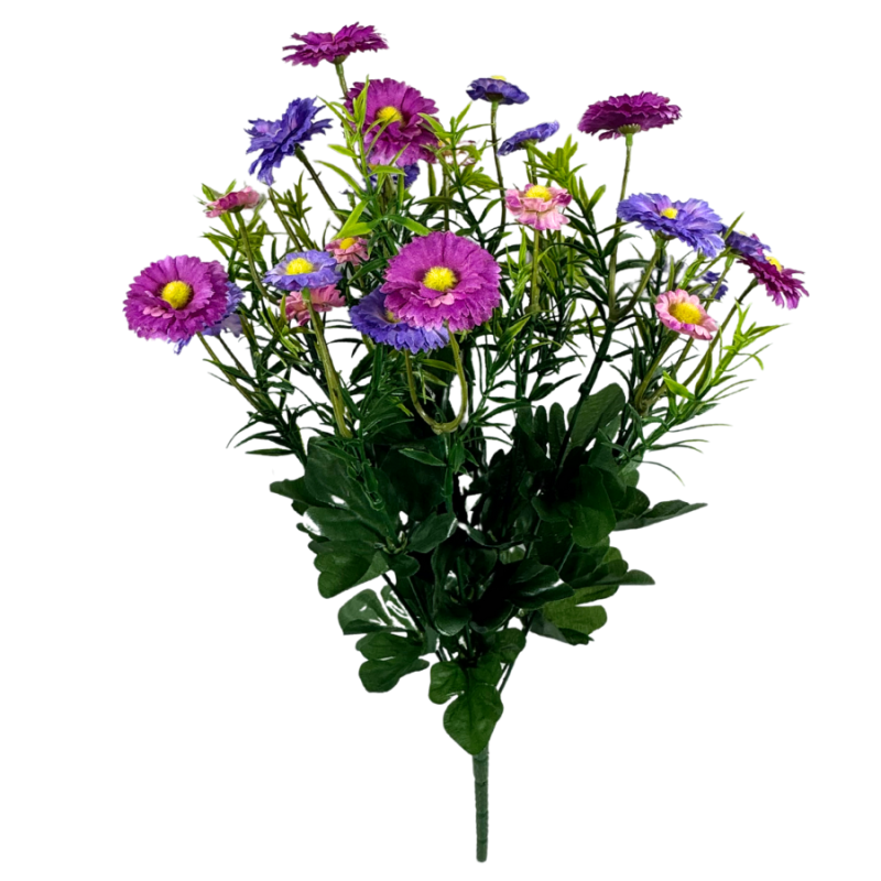 17.5" Mini Daisy Bush- Purple/Fushia