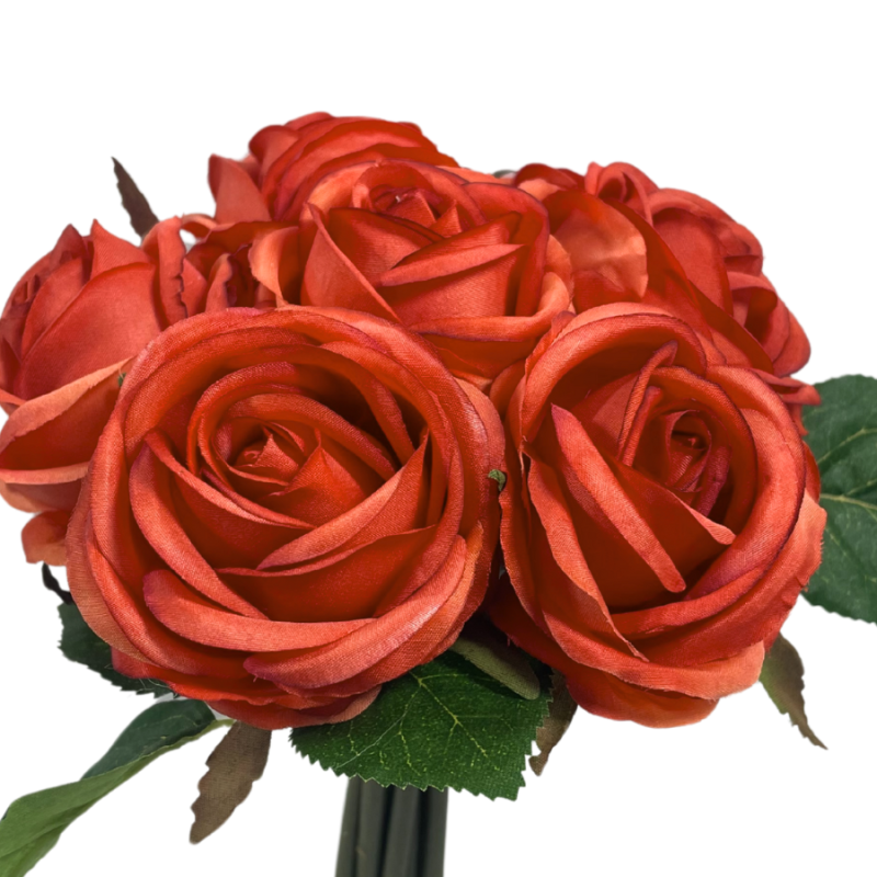 8.5" Rose Bouquet - Orange