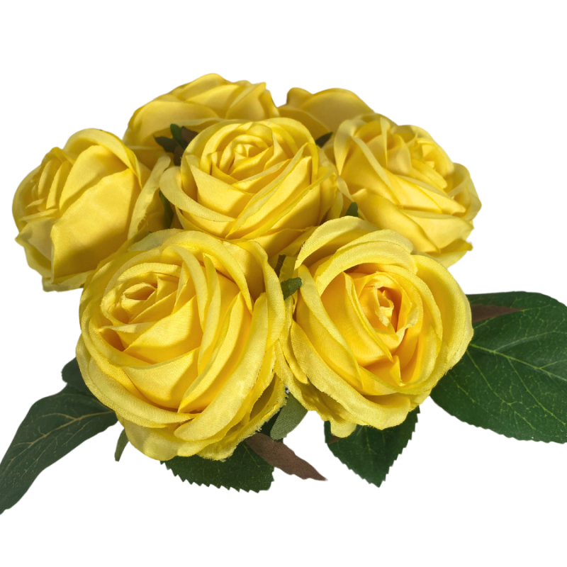 8.5" Rose Bouquet - Yellow
