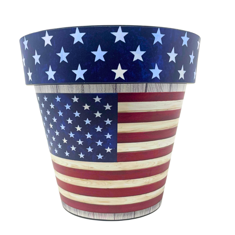 8.5" American Flag Planter