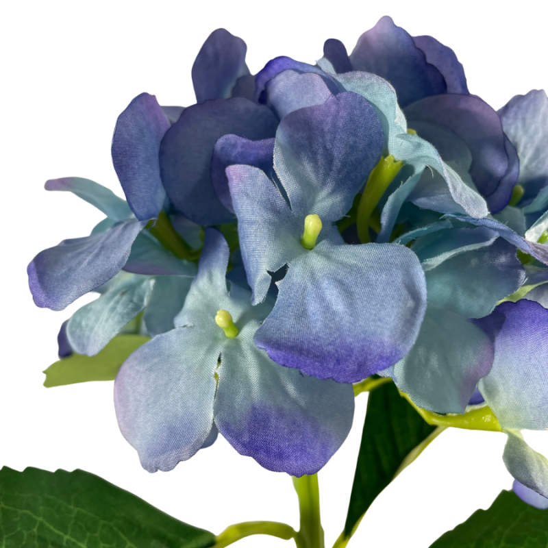 19" Long Single Hydrangea Stem - Blue