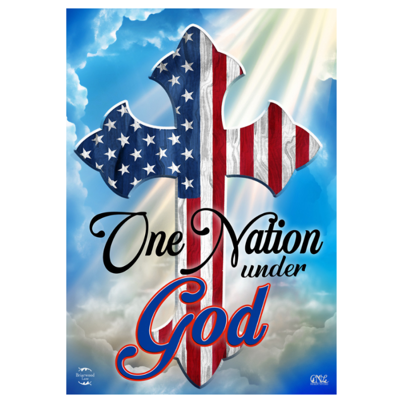 One Nation Under God Cross Garden Flag