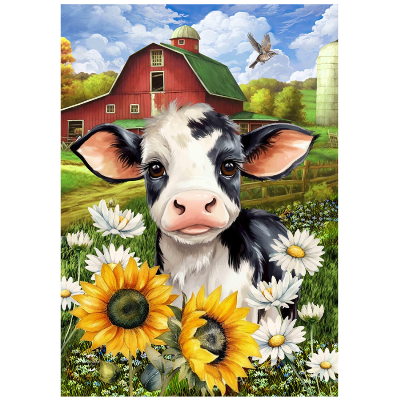 Cute Cow Garden Flag