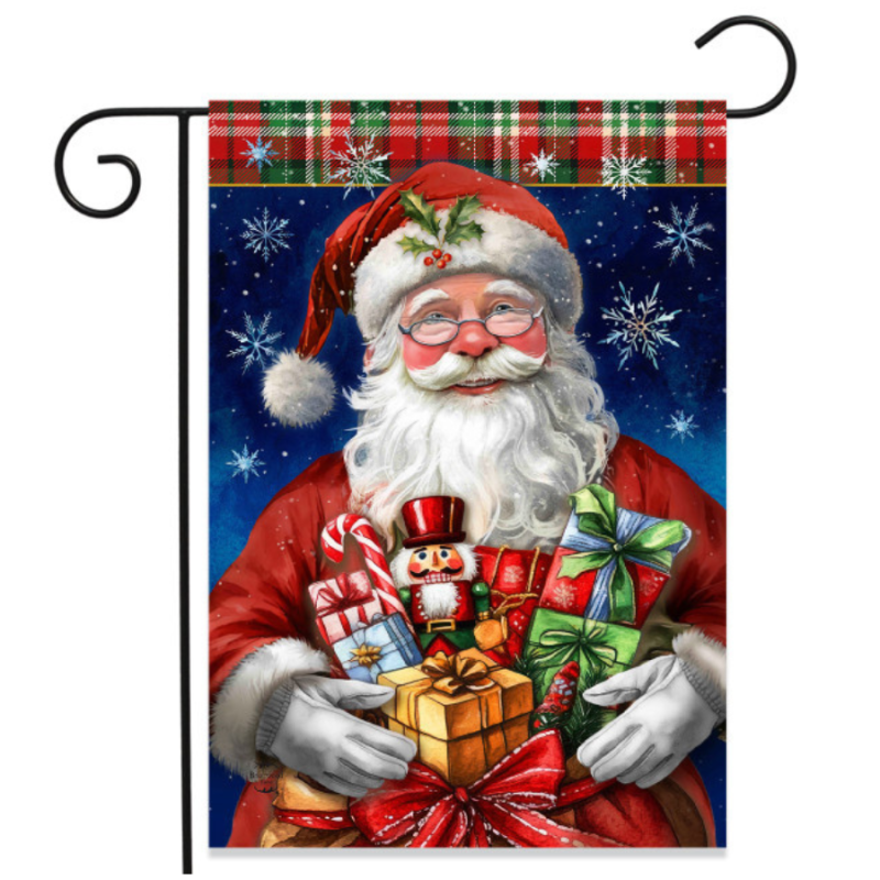 Holly Jolly Santa Garden Flag
