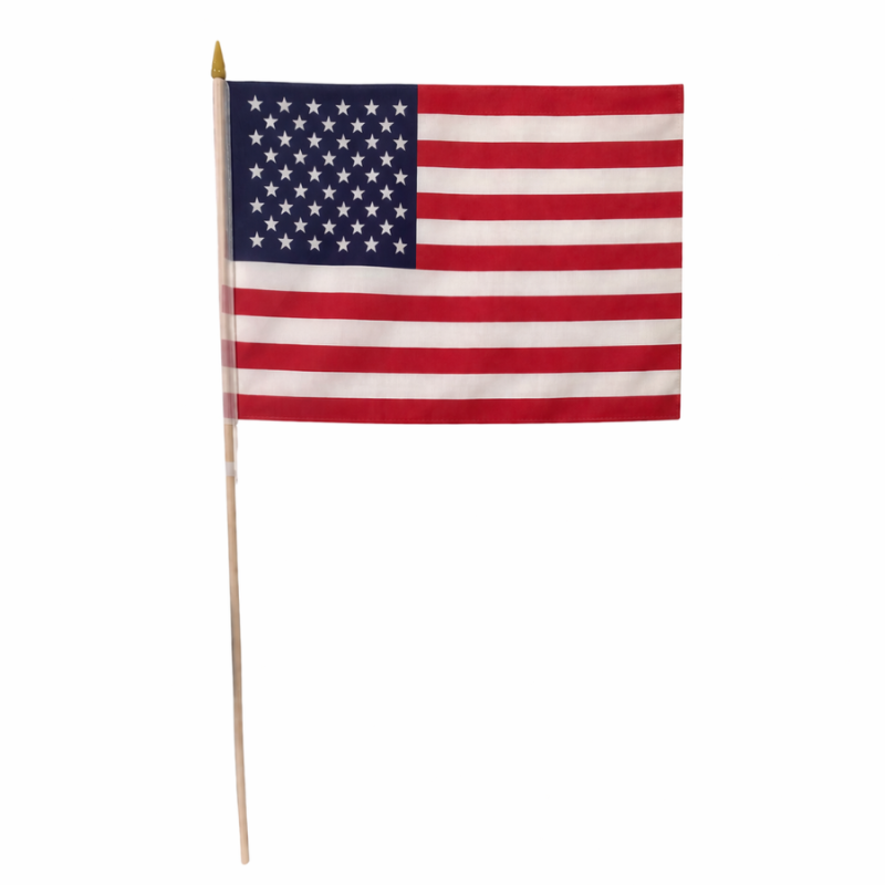 32" American Flag on Wooden Pole