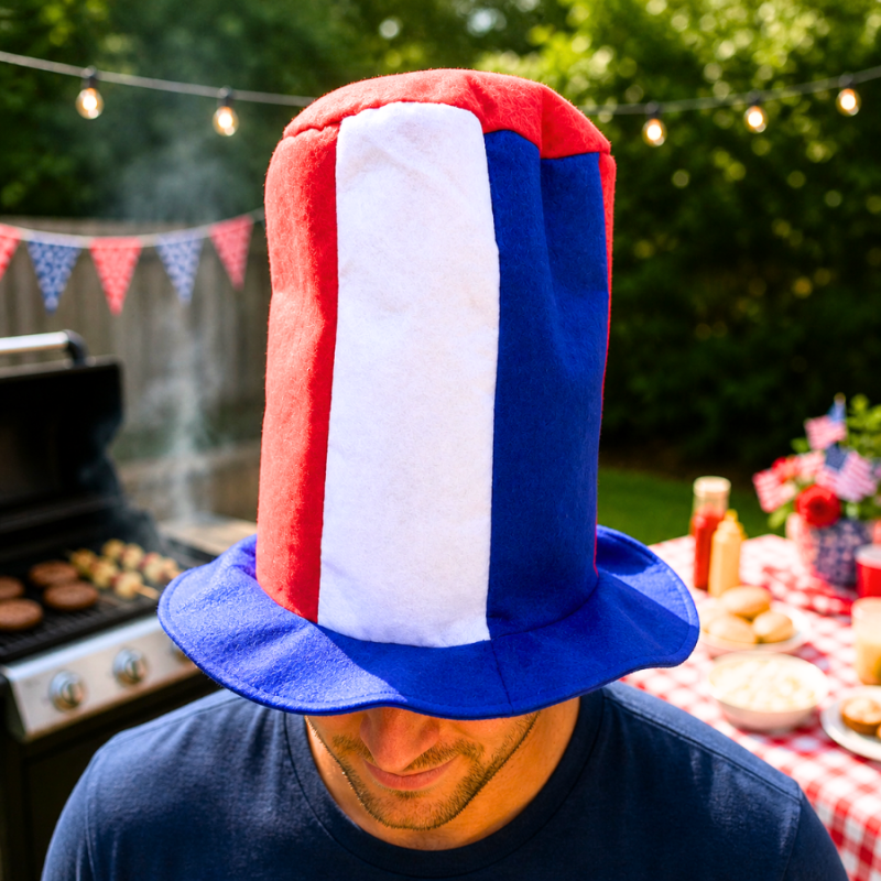 12" Red, White, & Blue Top Hat