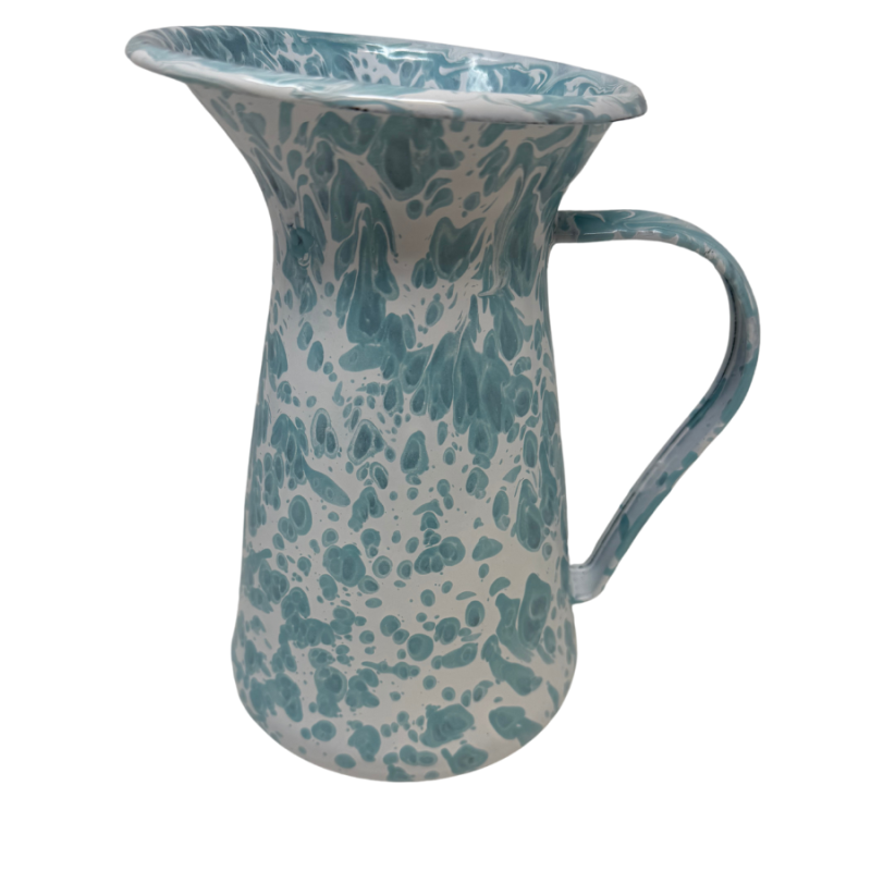 1 Quart Sea Glass Swirl Enamel Pitcher