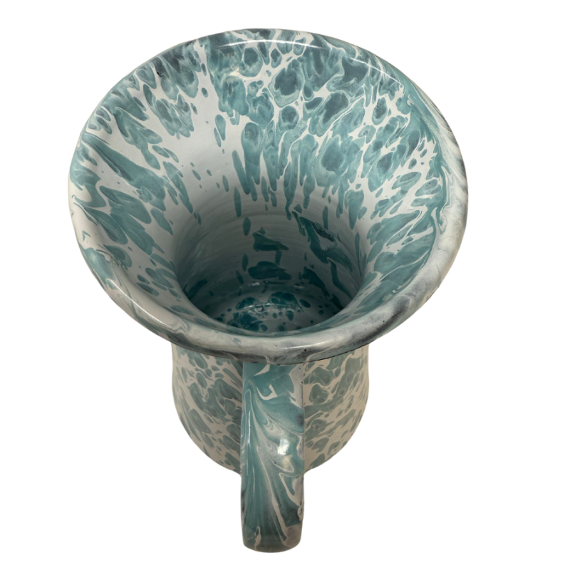 1 Quart Sea Glass Swirl Enamel Pitcher