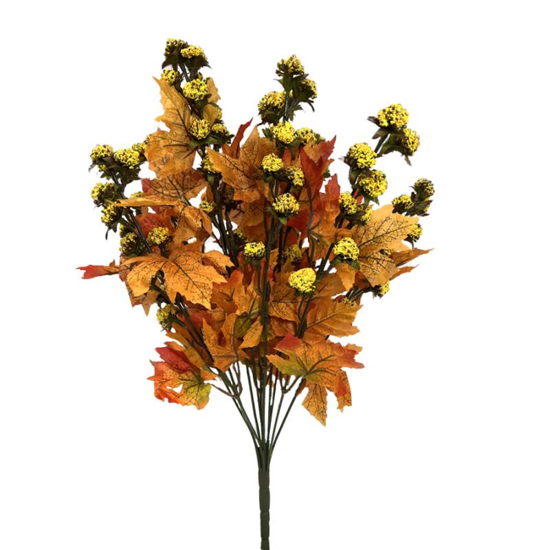 19" Yellow Masterwart Bush w/Orange & Red Leaves