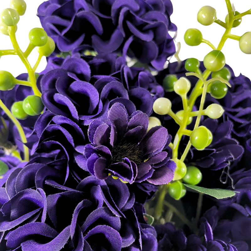 19" Hydrangea & Daisy Bush - Purple