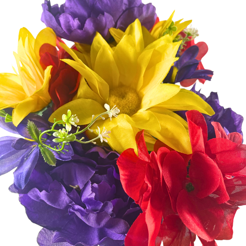 19" Red, Purple & Yellow Bush