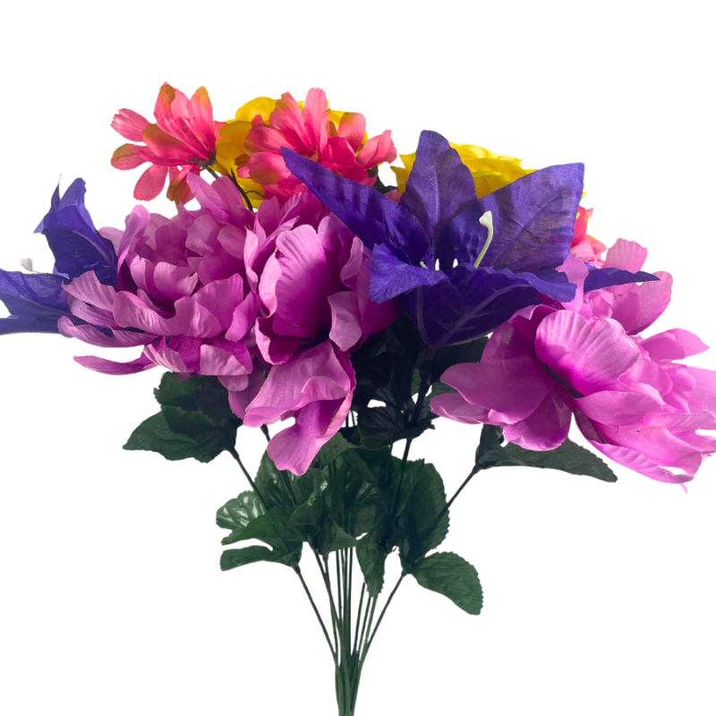 18" Pink, Purple & Yellow Springtime Bouquet