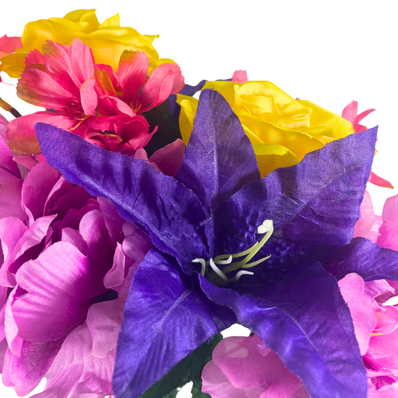 18" Pink, Purple & Yellow Springtime Bouquet