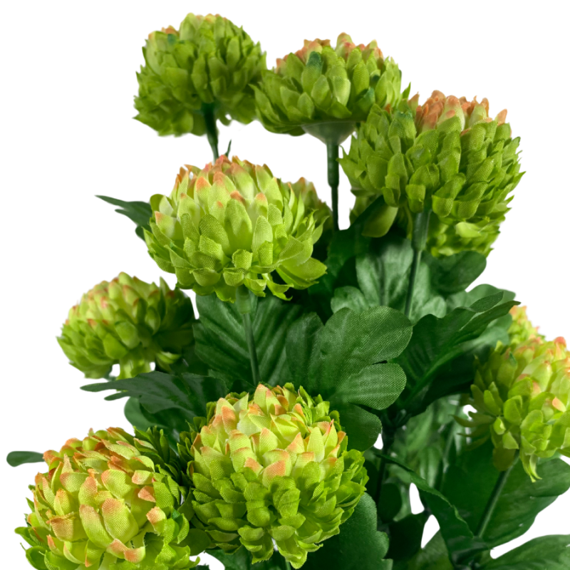 17" Green Mum Bush Flower