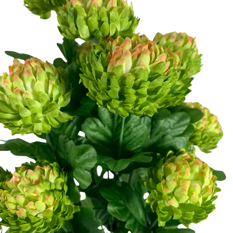 17" Green Mum Bush Flower