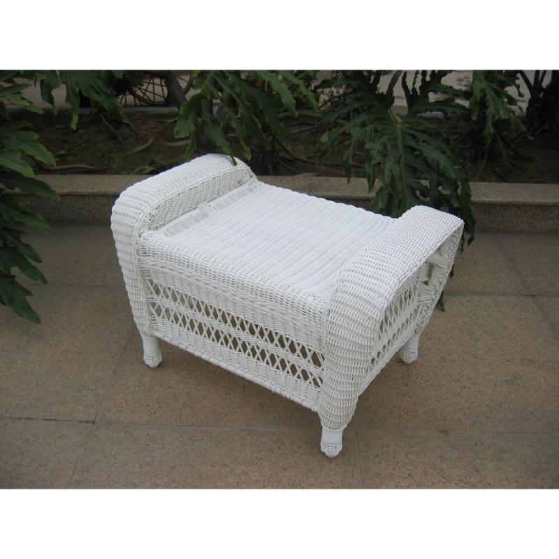 Raleigh White Ottoman