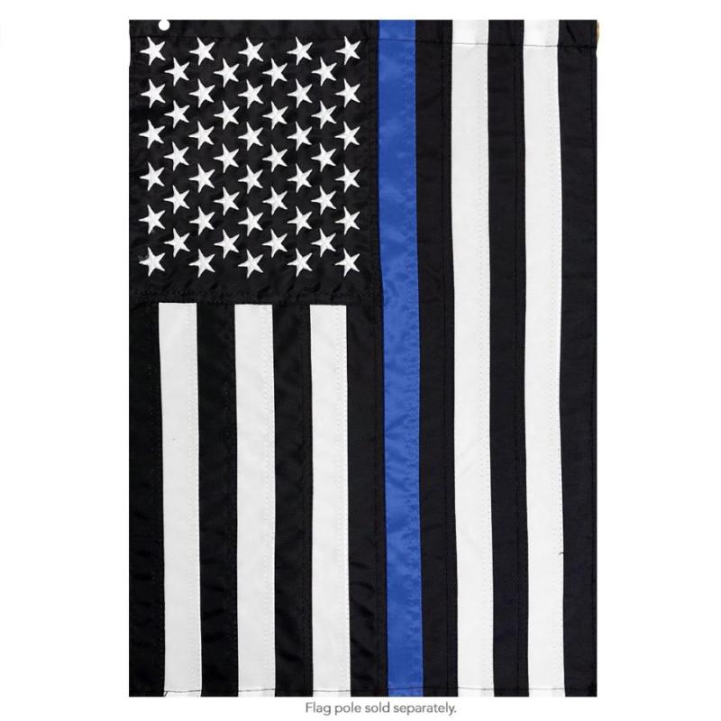 Thin Blue Line Embroidered Large Flag