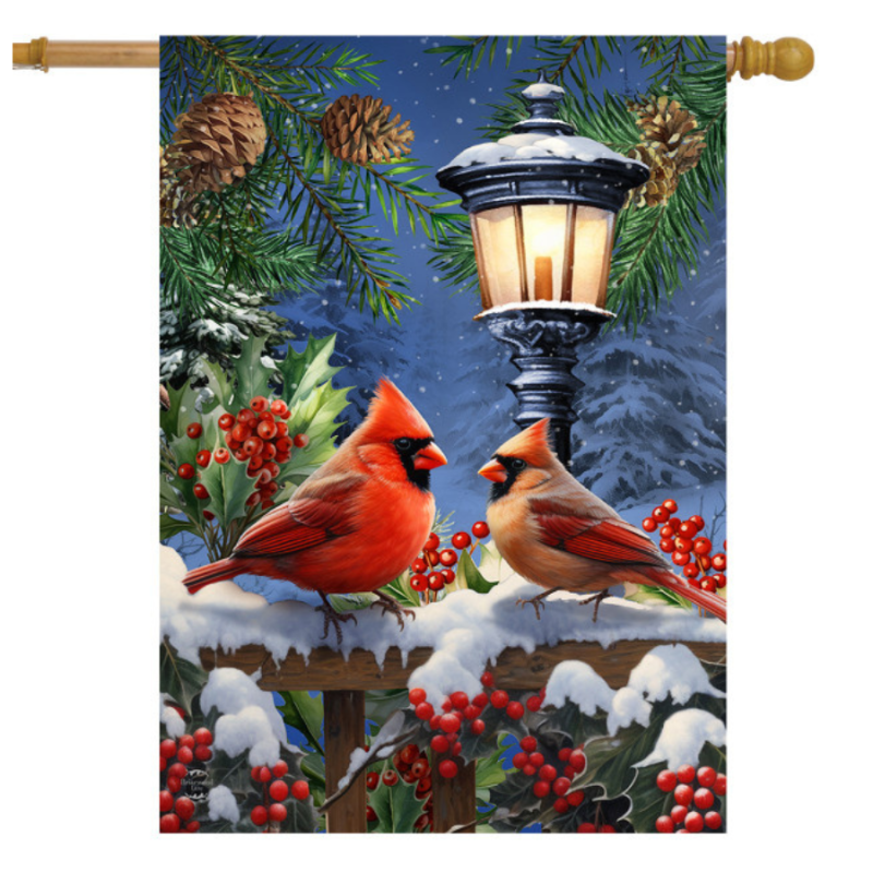 Winter Glow Cardinal House Flag
