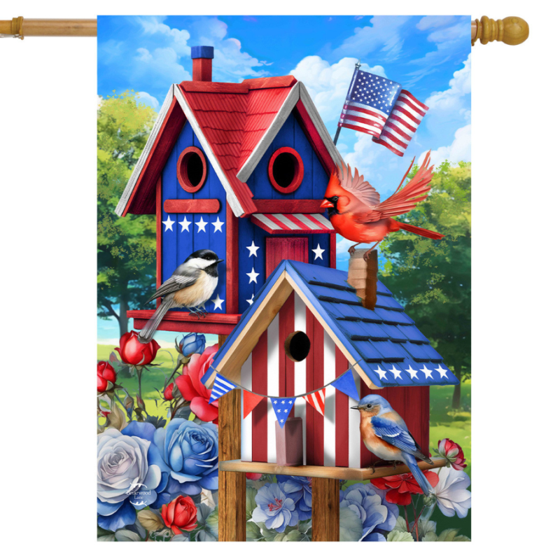 Home of the Free Birdhouses House Flag