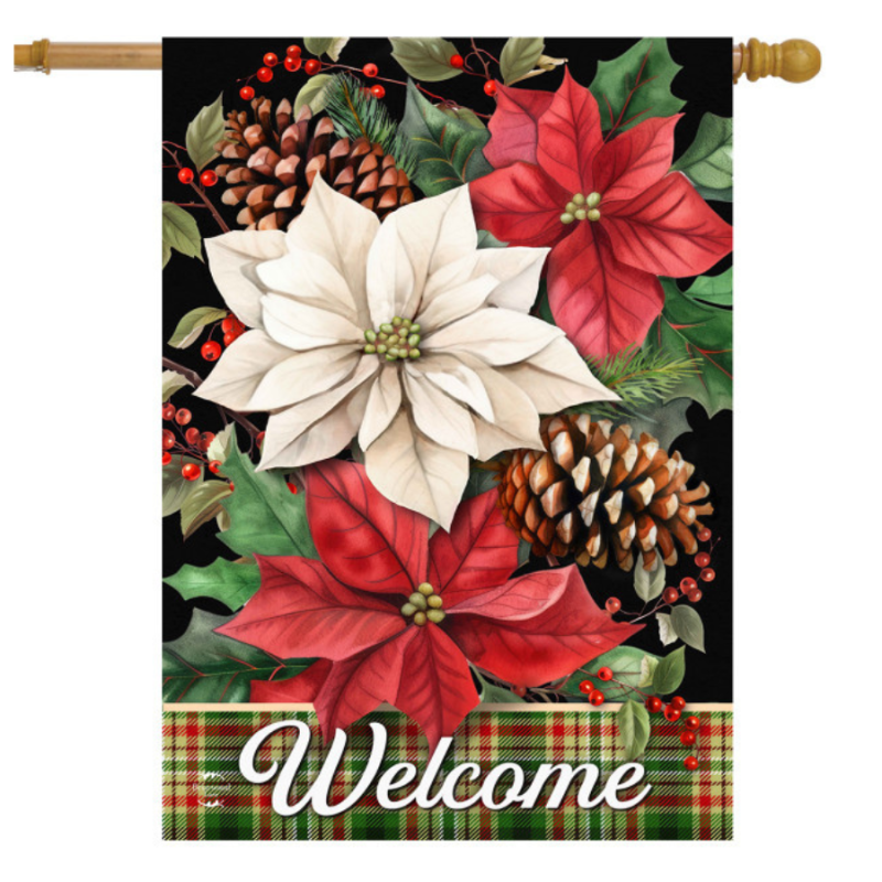 Mixed Poinsettias House Flag