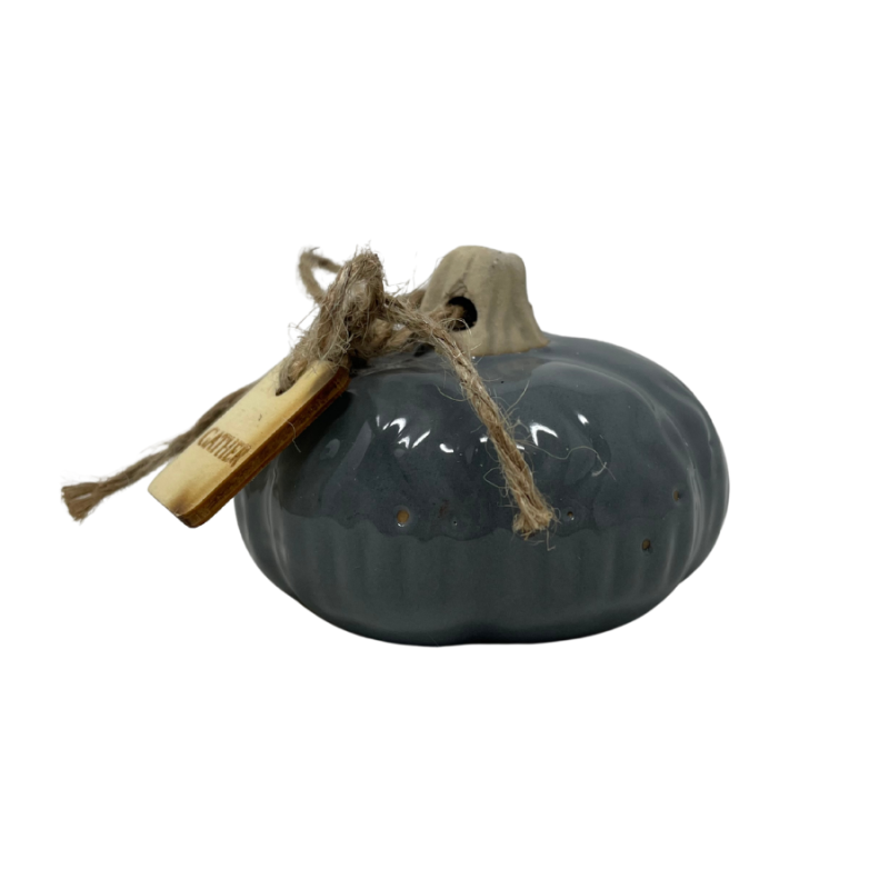 3" Ceramic Rustic Pumpkin w/ Tag - Gather