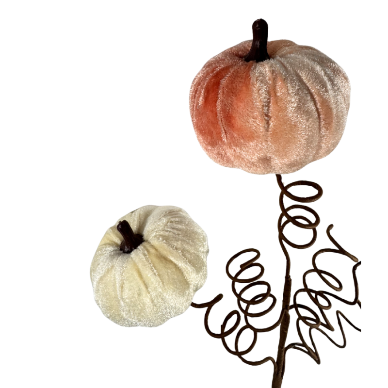22" Velvet Pumpkin Trio Pick- Cream/Coral/Teal