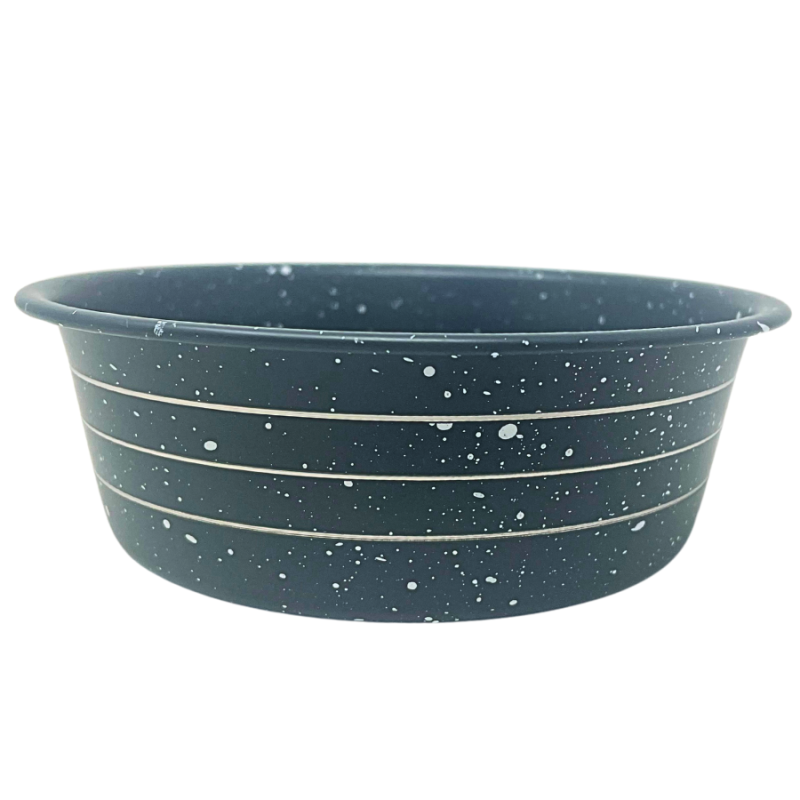 2" Grey & Stripe Pet Bowl