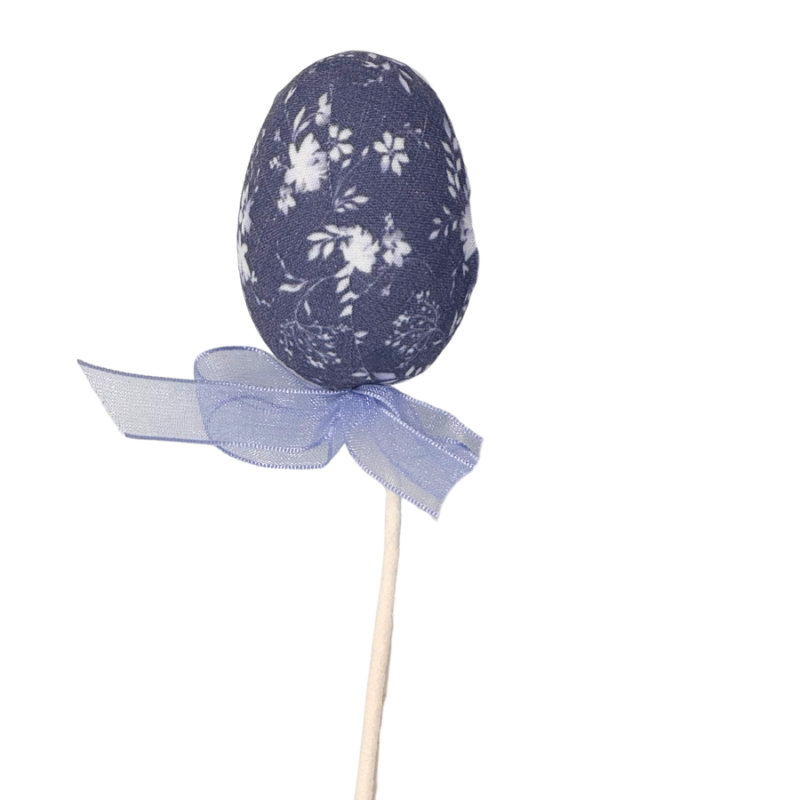 12" Blue Floral Trio Egg Pick