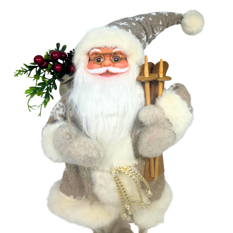 18" Winter Santa w/ Skis