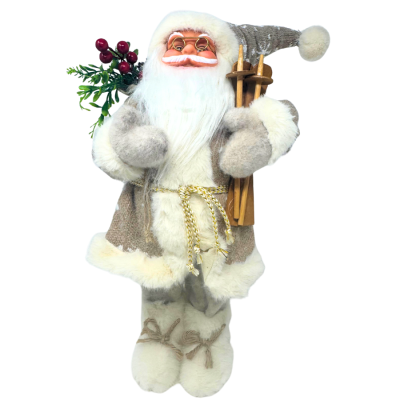 18" Winter Santa w/ Skis
