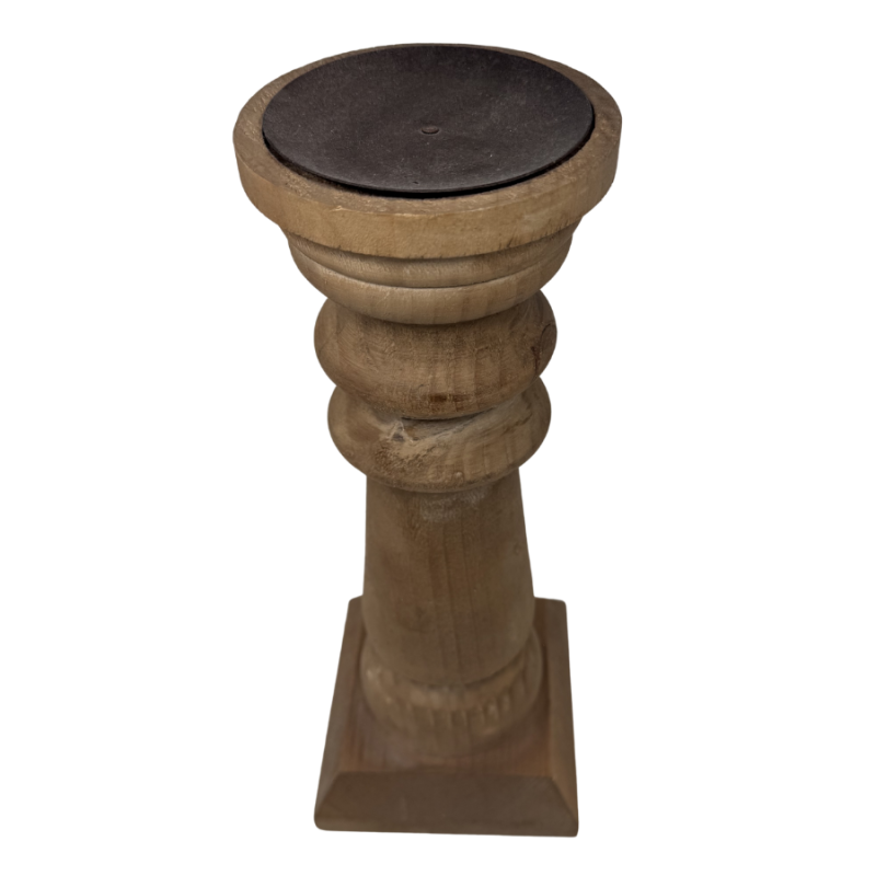 14.5" Wooden Candle Holder