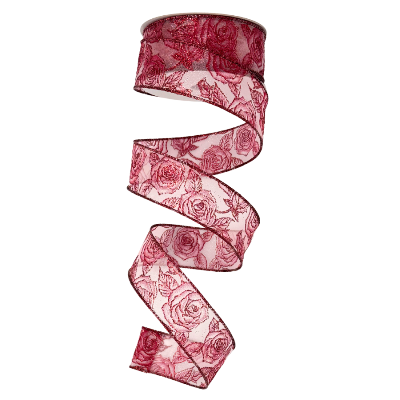 1.5" x 10yd Shimmer Rose Ribbon