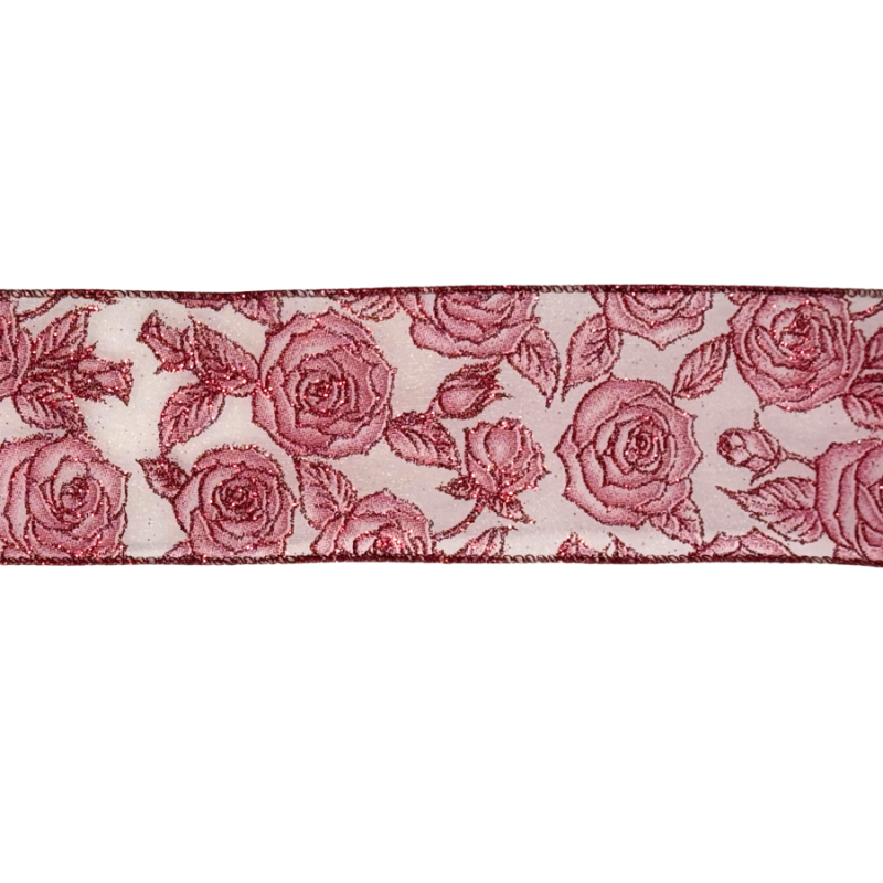 2.5" x 10yd Shimmer Rose Ribbon